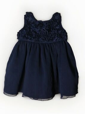 Girls Dark Navy Rosette Party Dress Carters